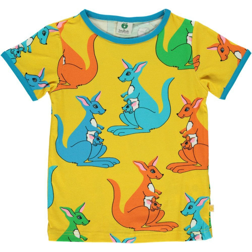Kangaroos Short Sleeve T-Shirt - Yellow - 1 Left Size 11-12 years-Smafolk-Modern Rascals