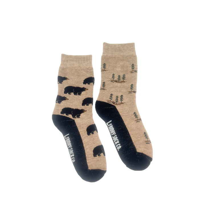 Kid's Bear & Trees Merino Wool Socks-Friday Sock Co.-Modern Rascals