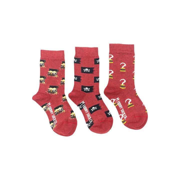 Kid's Pirate Mismatched Socks - 2 Left Size 2-4 & 5-7 years-Friday Sock Co.-Modern Rascals