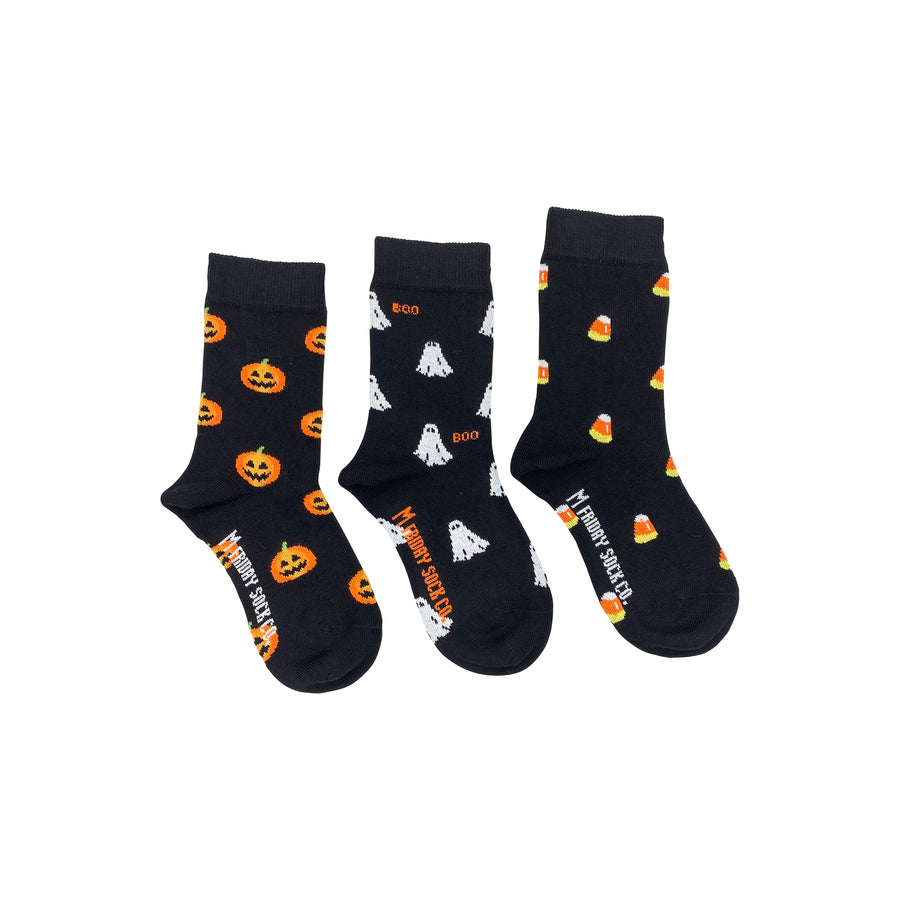 Kid's Pumpkin, Ghost, and Candy Corn Mismatched Socks-Friday Sock Co.-Modern Rascals