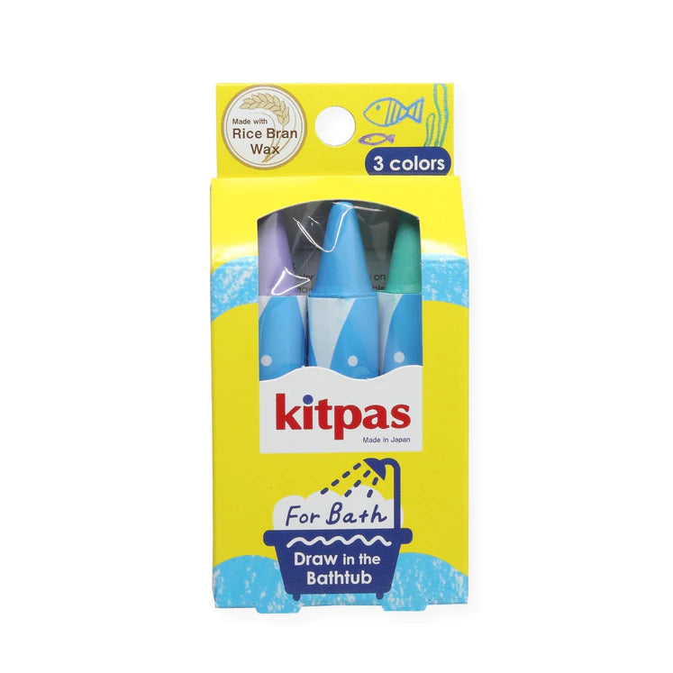 Kitpas Rice Wax Bath Crayons - Fish 3 pack - Purple, Blue, Green-Kitpas-Modern Rascals