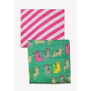 Kitten Print Muslin - 2-Pack-Toby Tiger-Modern Rascals