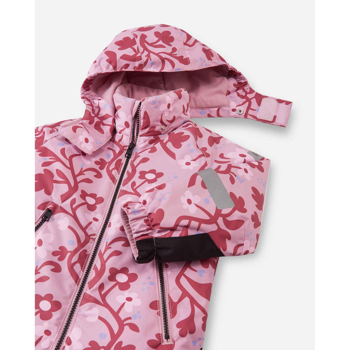 Kurikka ReimaTec One Piece Snow Suit - Grey Pink Floral-Reima-Modern Rascals