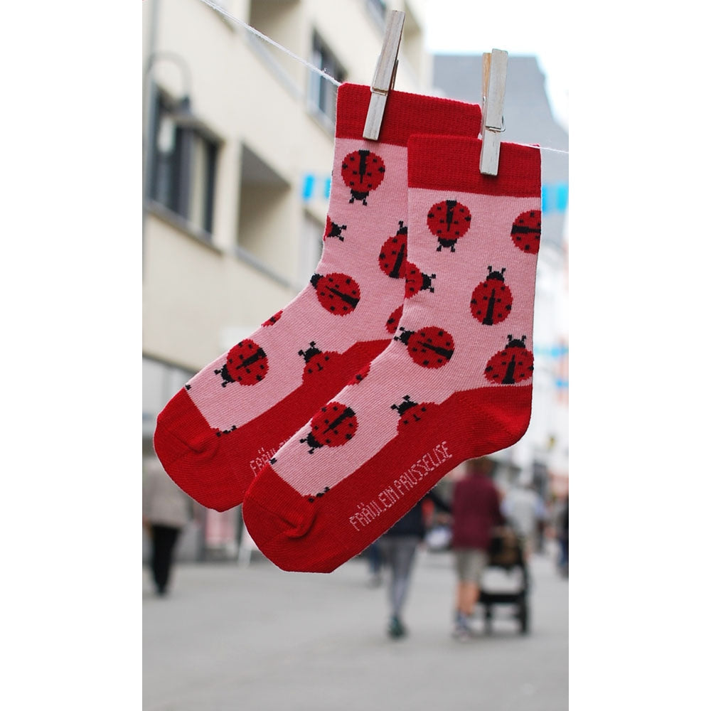 Lady Bug Socks - 1 Left Size 2-3 years-Fraulein Prusselise-Modern Rascals
