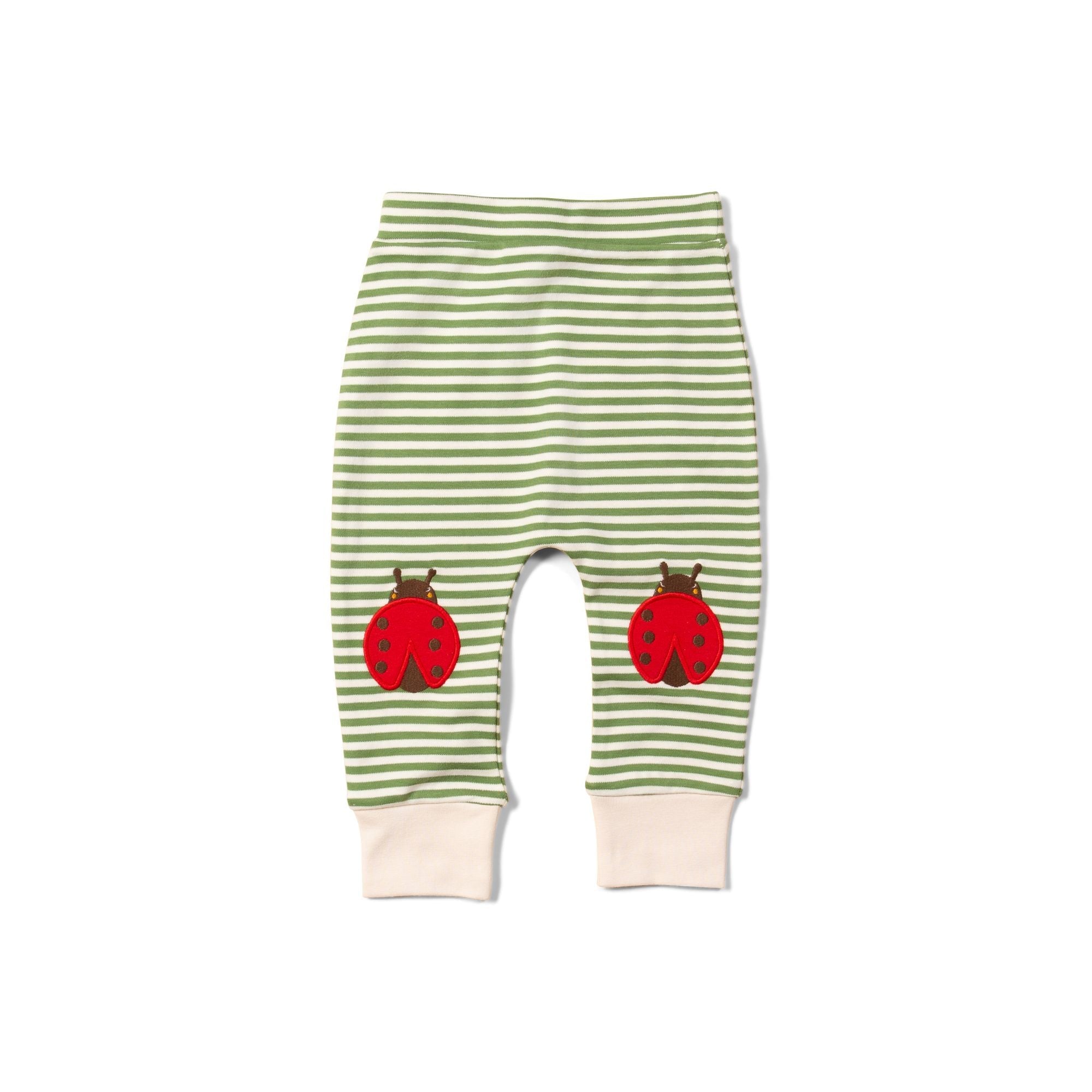 Ladybird Knee Patch Striped Joggers-Little Green Radicals-Modern Rascals
