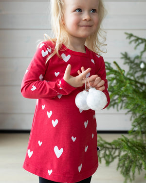 VIENO Long Sleeve Tunic - Hearts in Red