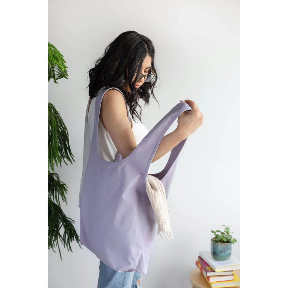 Lavender Slouchy Tote Bag-Fluf-Modern Rascals
