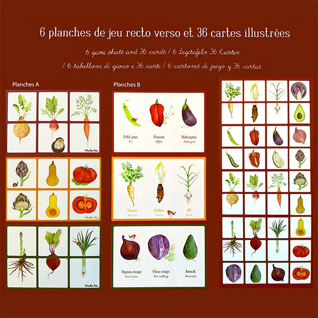 Le Jardinier - Vegetable Bingo & Memory Game (Discontinued)-Moulin Roty-Modern Rascals