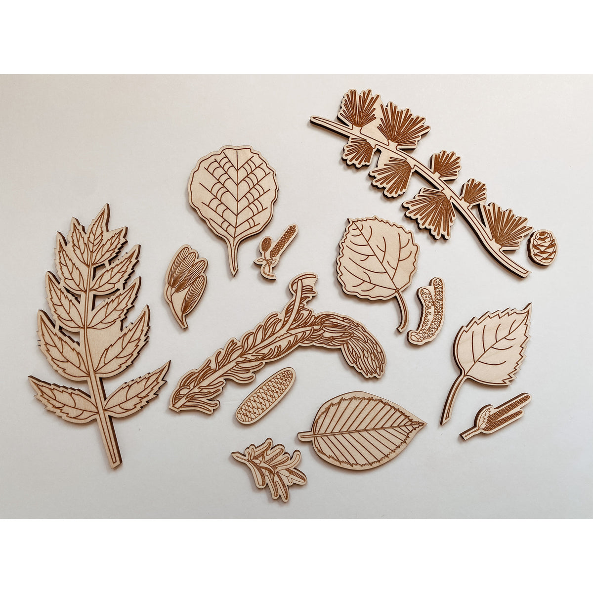 Leaf Wooden Puzzle - Set 2 (21 pieces)-Stuka Puka-Modern Rascals