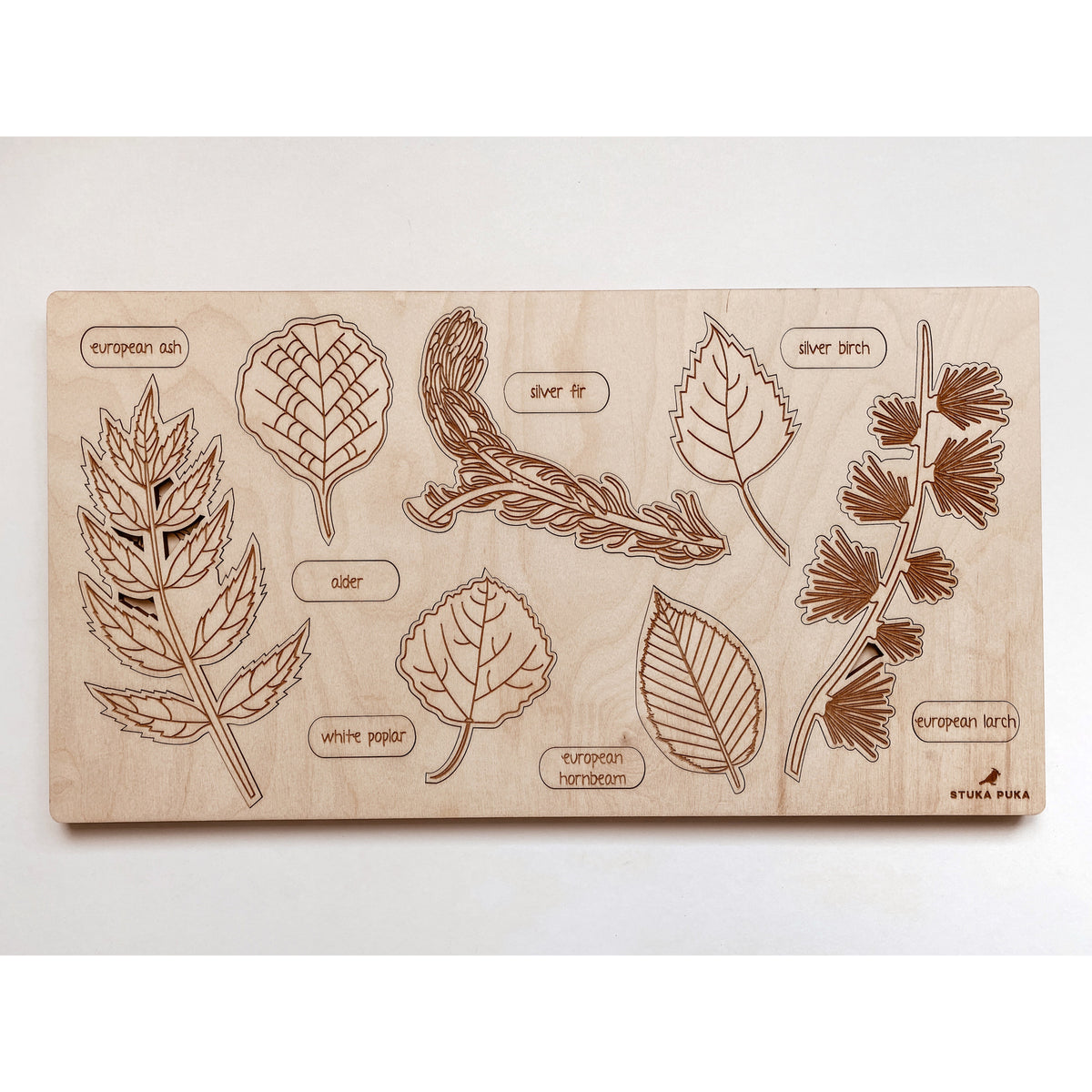 Leaf Wooden Puzzle - Set 2 (21 pieces)-Stuka Puka-Modern Rascals