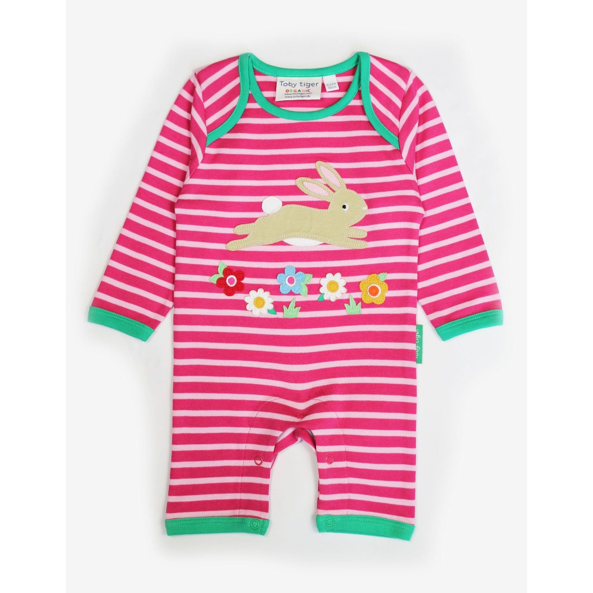 Leaping Bunny Applique One Piece Suit - 1 Left Size 0-3 months-Toby Tiger-Modern Rascals