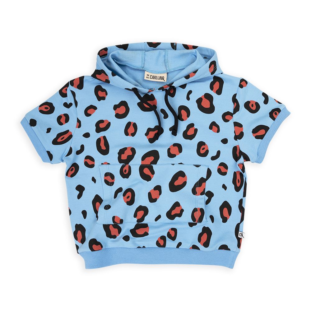 Leopard Print Short Sleeve Hoodie - 1 Left Size 8-10 years-CARLIJNQ-Modern Rascals