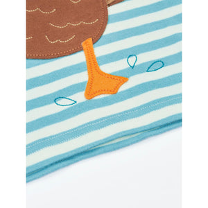 Lichen Stripe/Duck Sid Circular T-Shirt - 1 Left Size 5-6 years-Frugi-Modern Rascals