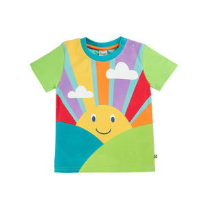 Lichen Sunshine Iori Printed T-Shirt - 2 Left Size 6-7 years-Frugi-Modern Rascals