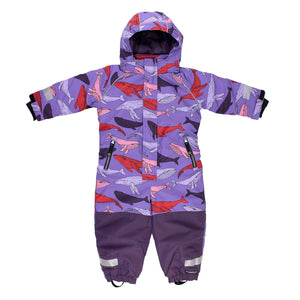 Lilac Whale Print Winter Overall-Villervalla-Modern Rascals