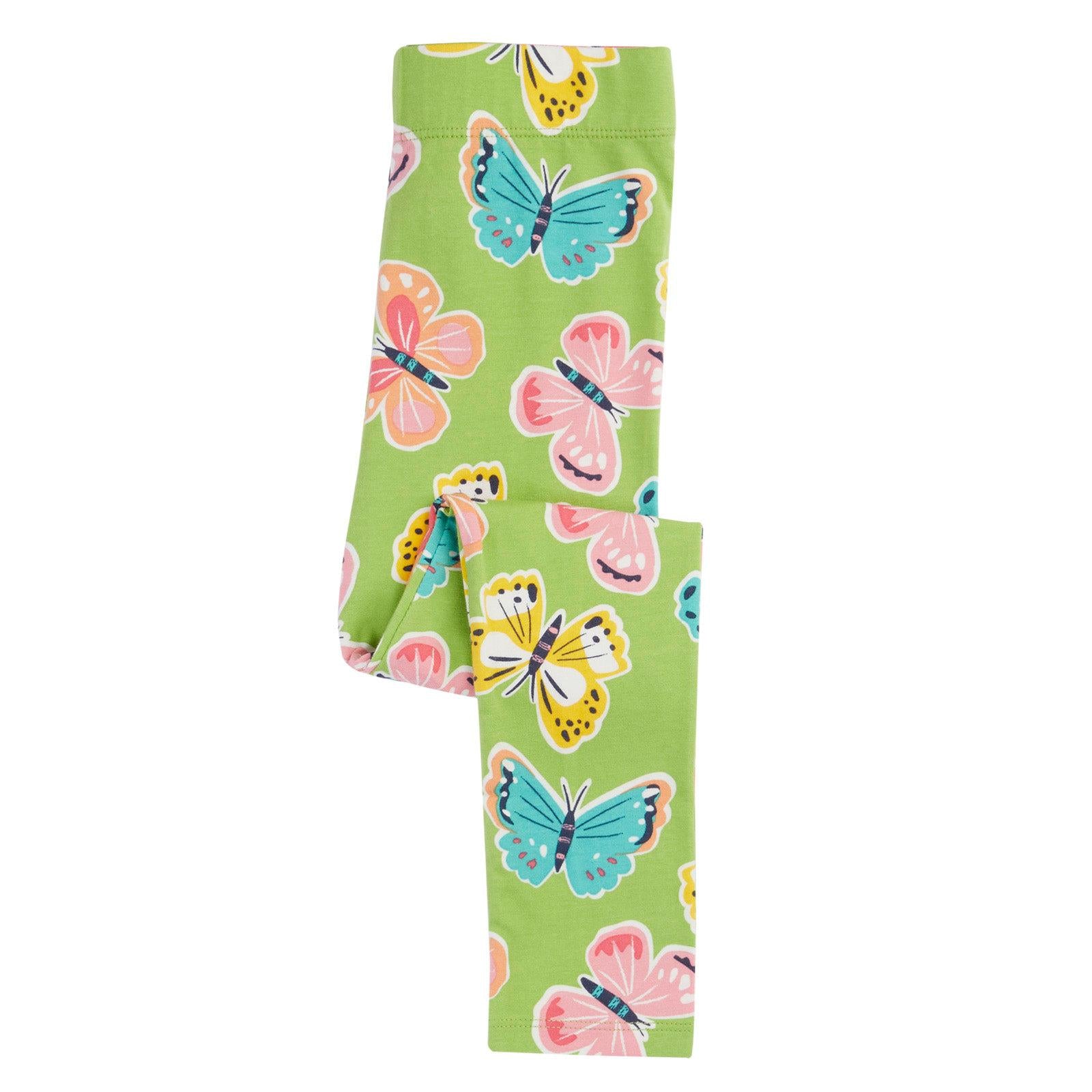 Lime Flutterby Leona Leggings-Frugi-Modern Rascals