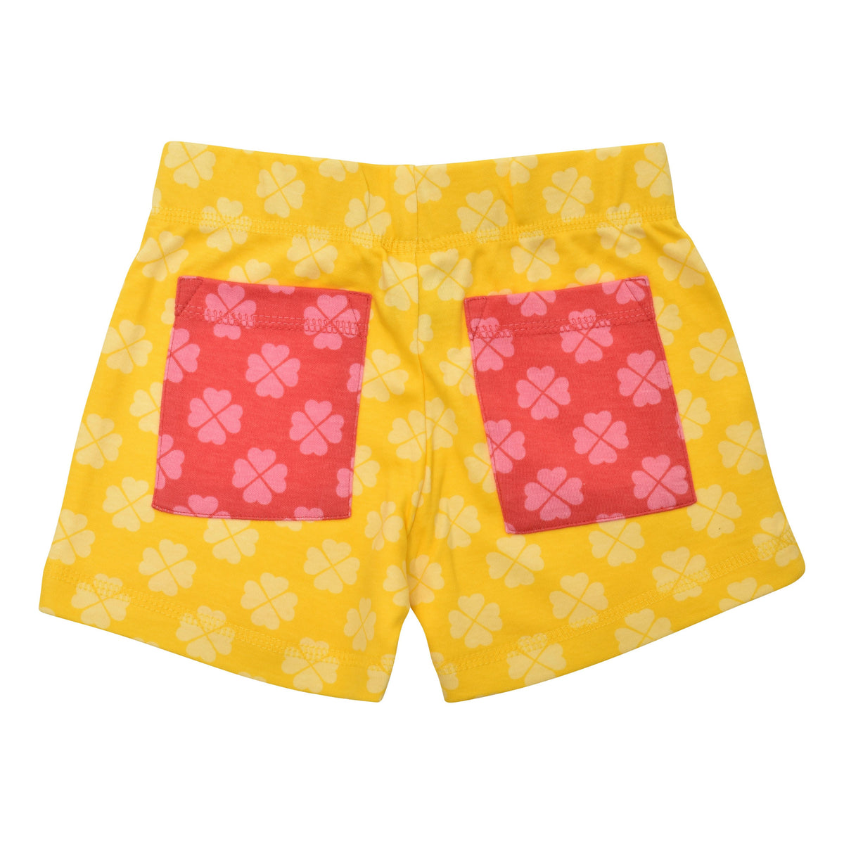Limited Edition Clover - Dandelion Yellow Shorts With Clover - Rouge Red Contrast Pocket-Duns Sweden-Modern Rascals