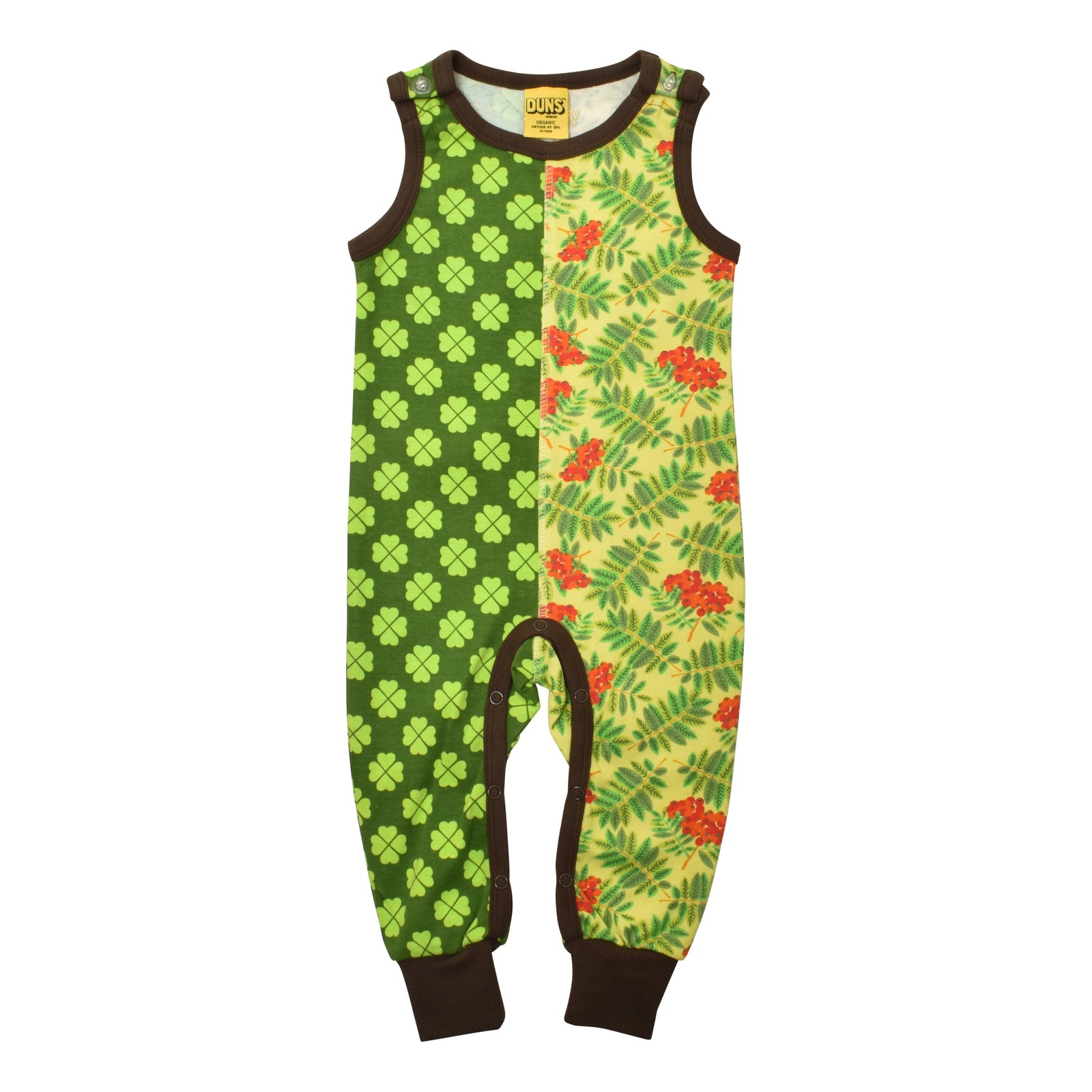 Limited Edition Clover - Treetop Green & Rowanberry Dungarees-Duns Sweden-Modern Rascals