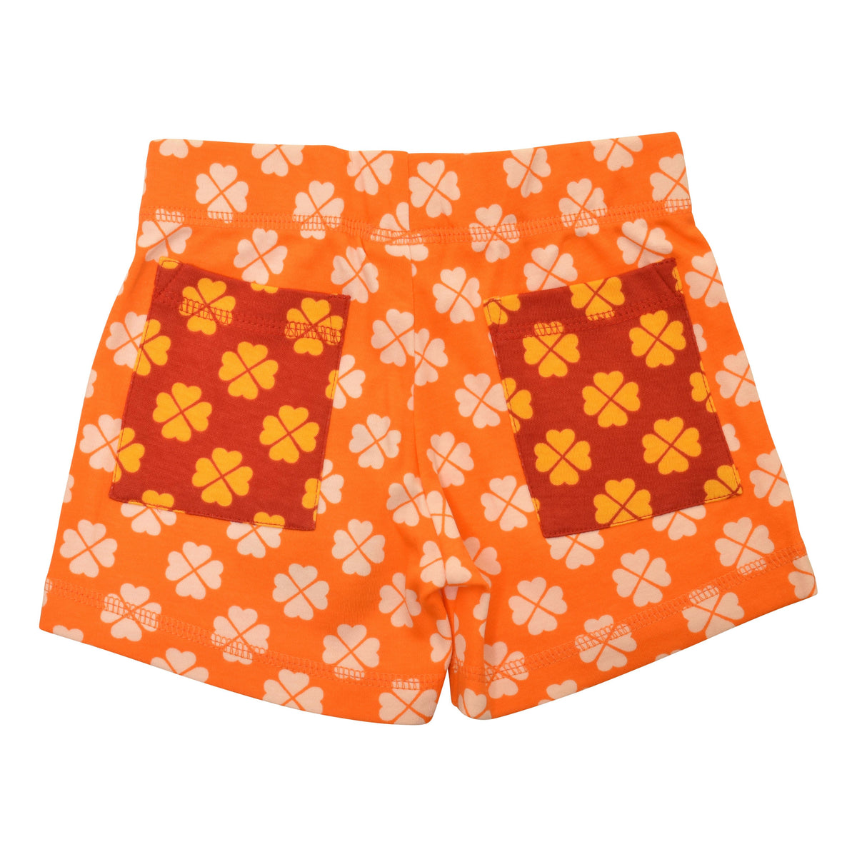 Limited Edition Clover - Vibrant Orange Shorts With Clover - Pompeian Red Contrast Pocket-Duns Sweden-Modern Rascals