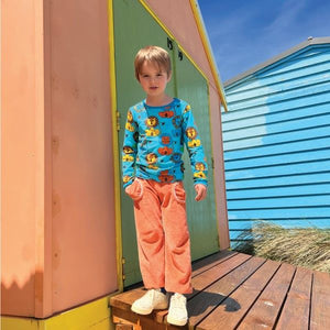 Lion Long Sleeve Shirt - Blue Atoll - 1 Left Size 9-10 years-Smafolk-Modern Rascals