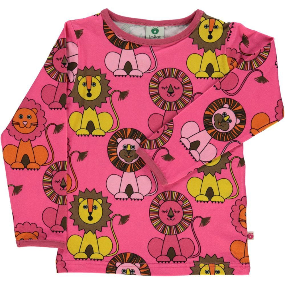 Lion Long Sleeve Shirt - Pink - 1 Left Size 11-12 years-Smafolk-Modern Rascals