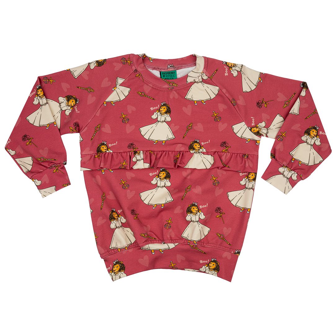 Lion Queen Ruffled Sweatshirt-Raspberry Republic-Modern Rascals