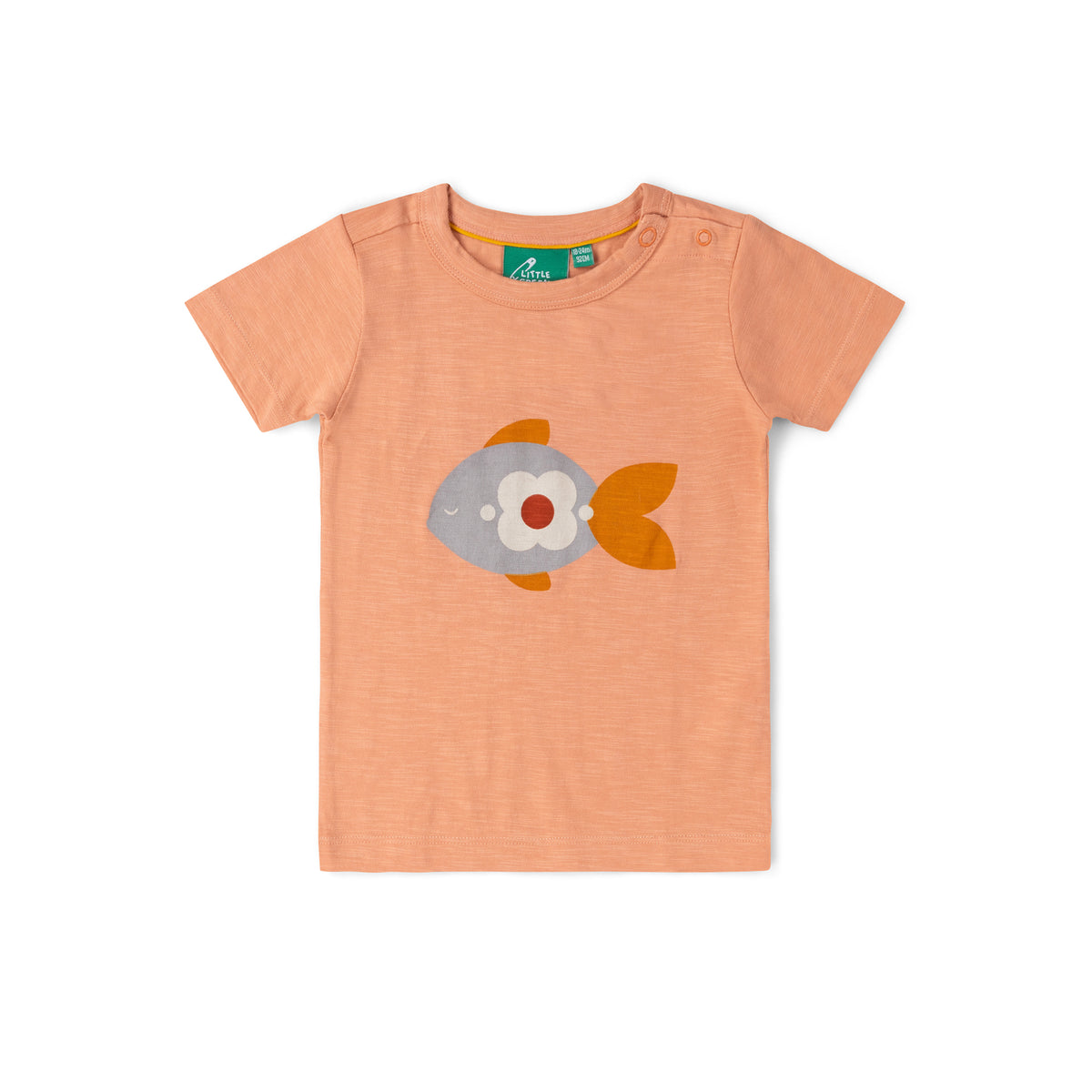 Little Fish Short Sleeve Popper T-Shirt - 1 Left Size 2-3 years-Little Green Radicals-Modern Rascals