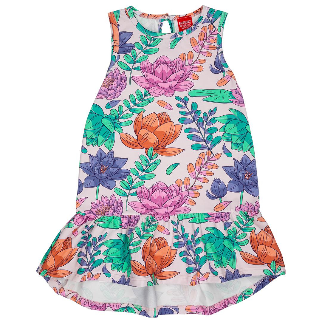 Lotus Petals Short Sleeve Dress - 1 Left Size 9-11 years-Raspberry Republic-Modern Rascals