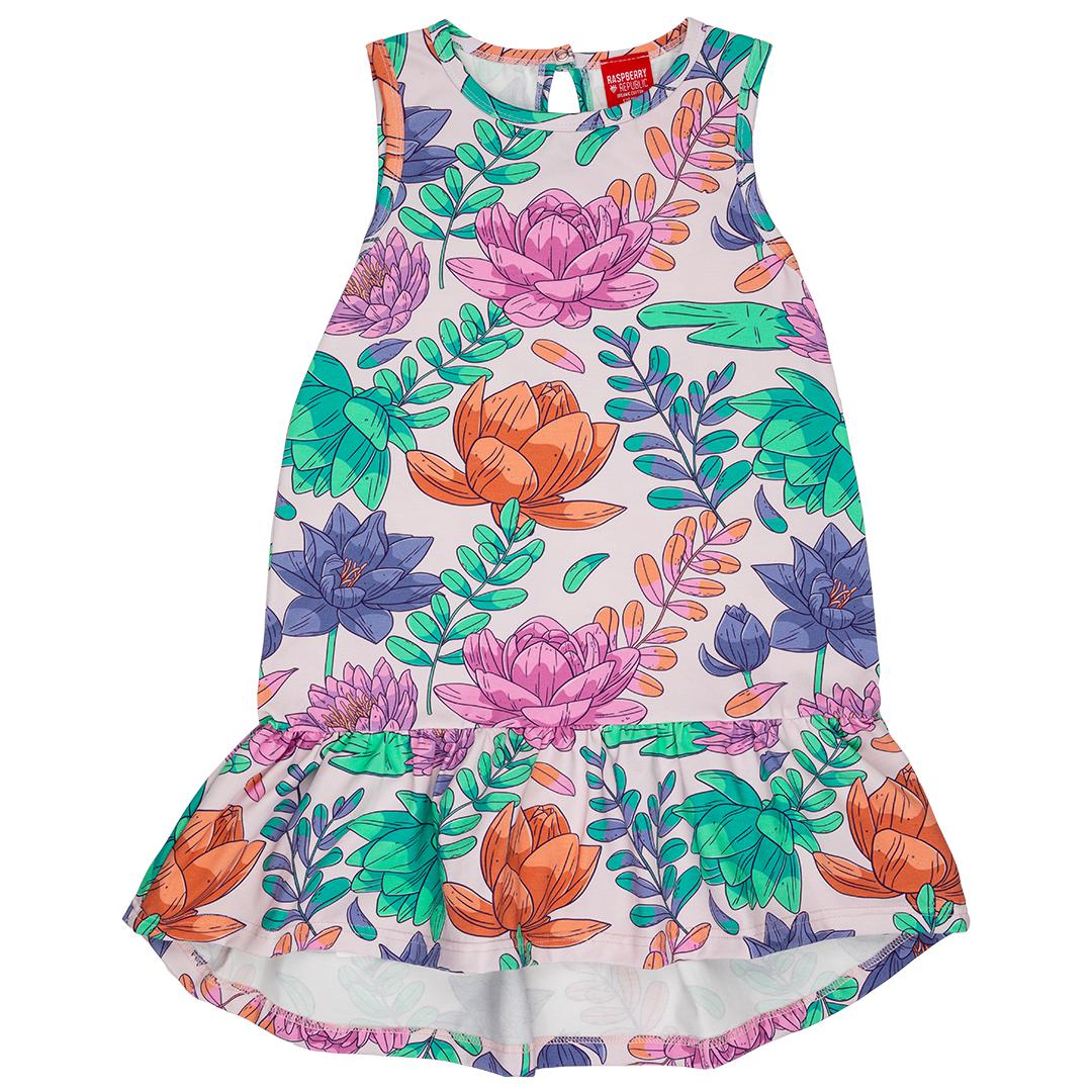 Lotus Petals Short Sleeve Dress - 2 Left Size 9-11 years-Raspberry Republic-Modern Rascals