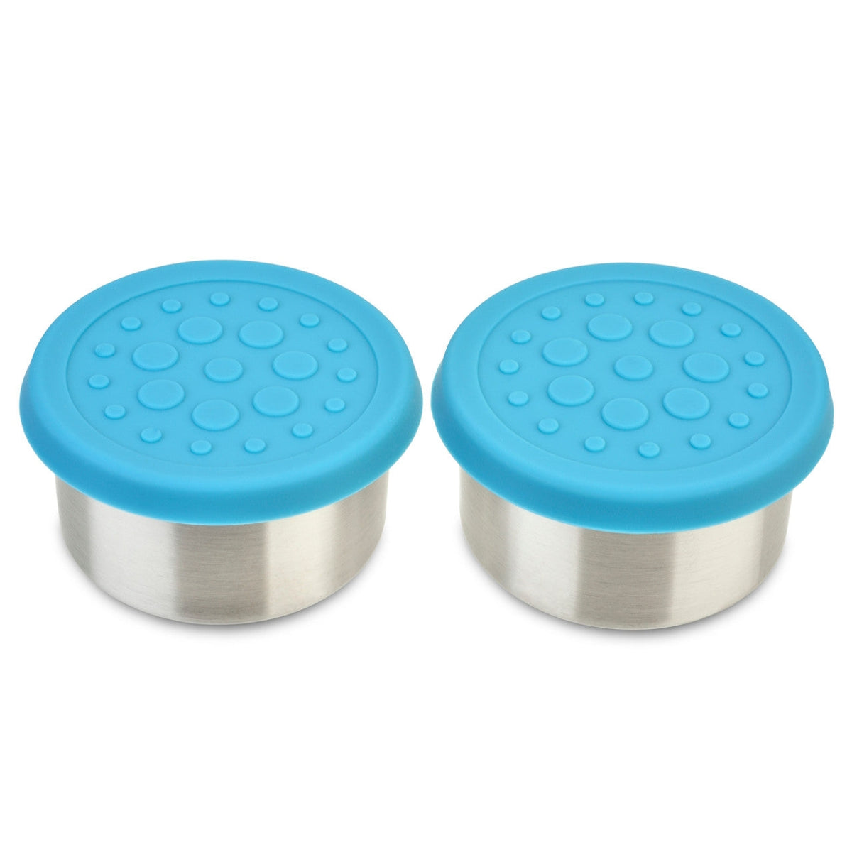 Lunchbots 2.5oz Medium Stainless Steel Dip Containers with Silicone Lids - set of 2 - Assorted Colours-Lunchbots-Modern Rascals
