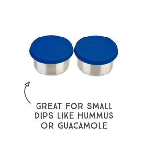 Lunchbots 2.5oz Medium Stainless Steel Dip Containers with Silicone Lids - set of 2 - Assorted Colours-Lunchbots-Modern Rascals