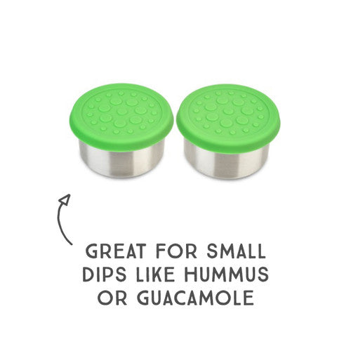 Lunchbots 2.5oz Medium Stainless Steel Dip Containers with Silicone Lids - set of 2 - Assorted Colours-Lunchbots-Modern Rascals