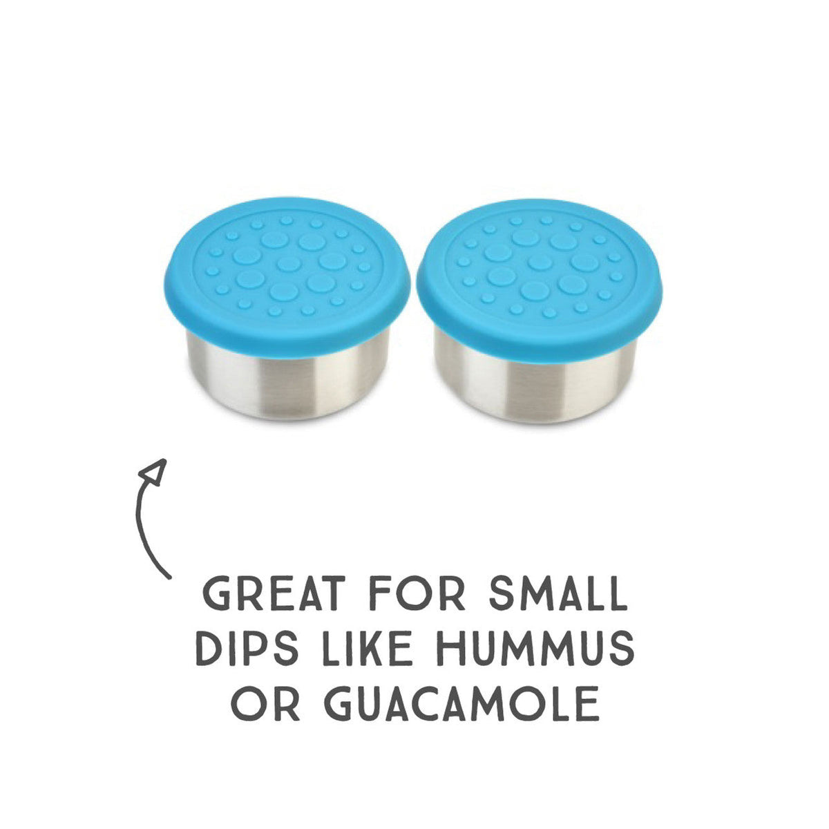 Lunchbots 2.5oz Medium Stainless Steel Dip Containers with Silicone Lids - set of 2 - Assorted Colours-Lunchbots-Modern Rascals