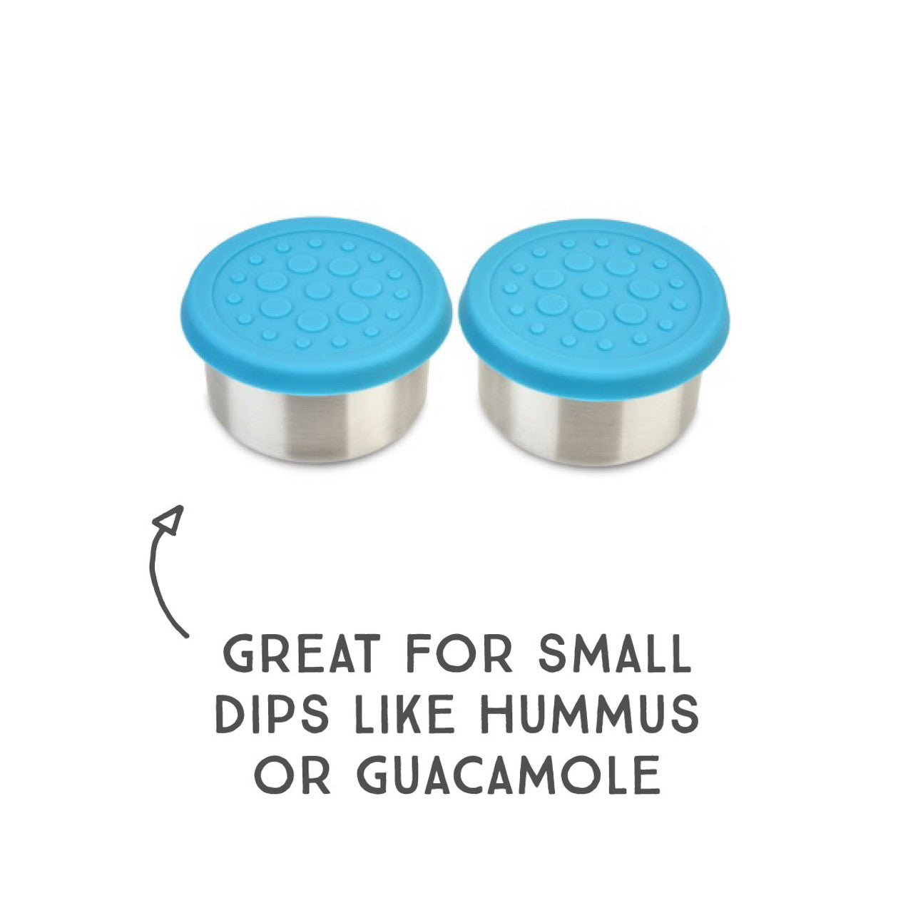 Lunchbots 2.5oz Medium Stainless Steel Dip Containers with Silicone Lids - set of 2 - Assorted Colours-Lunchbots-Modern Rascals