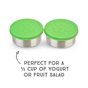Lunchbots 4.5oz Large Stainless Steel Dip Containers with Silicone Lids - set of 2 - Assorted Colours-Lunchbots-Modern Rascals