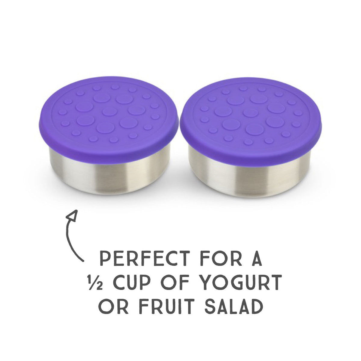 Lunchbots 4.5oz Large Stainless Steel Dip Containers with Silicone Lids - set of 2 - Assorted Colours-Lunchbots-Modern Rascals