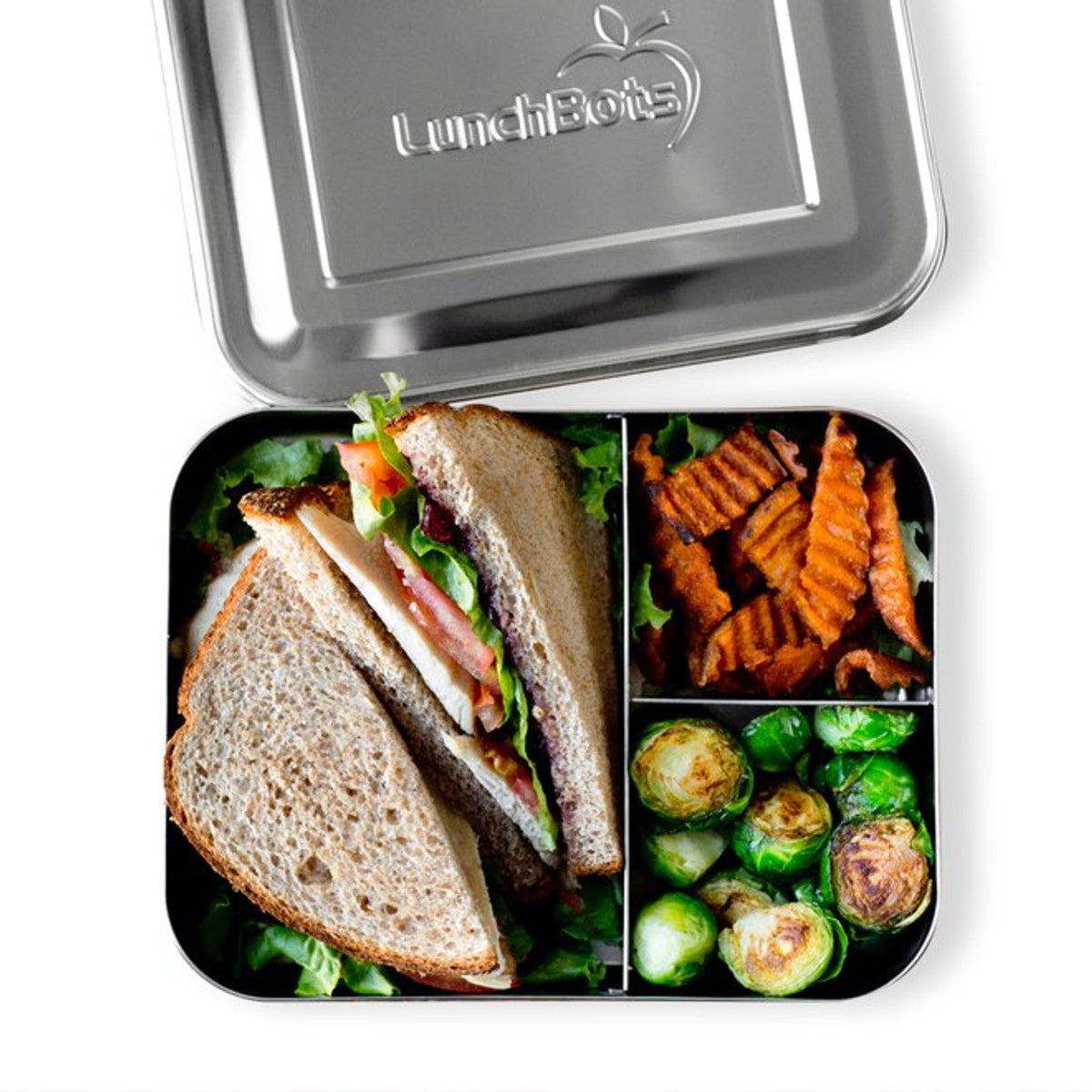Lunchbots Large 3 Compartment Stainless Steel Bento Box - Multiple Colours Available-Lunchbots-Modern Rascals