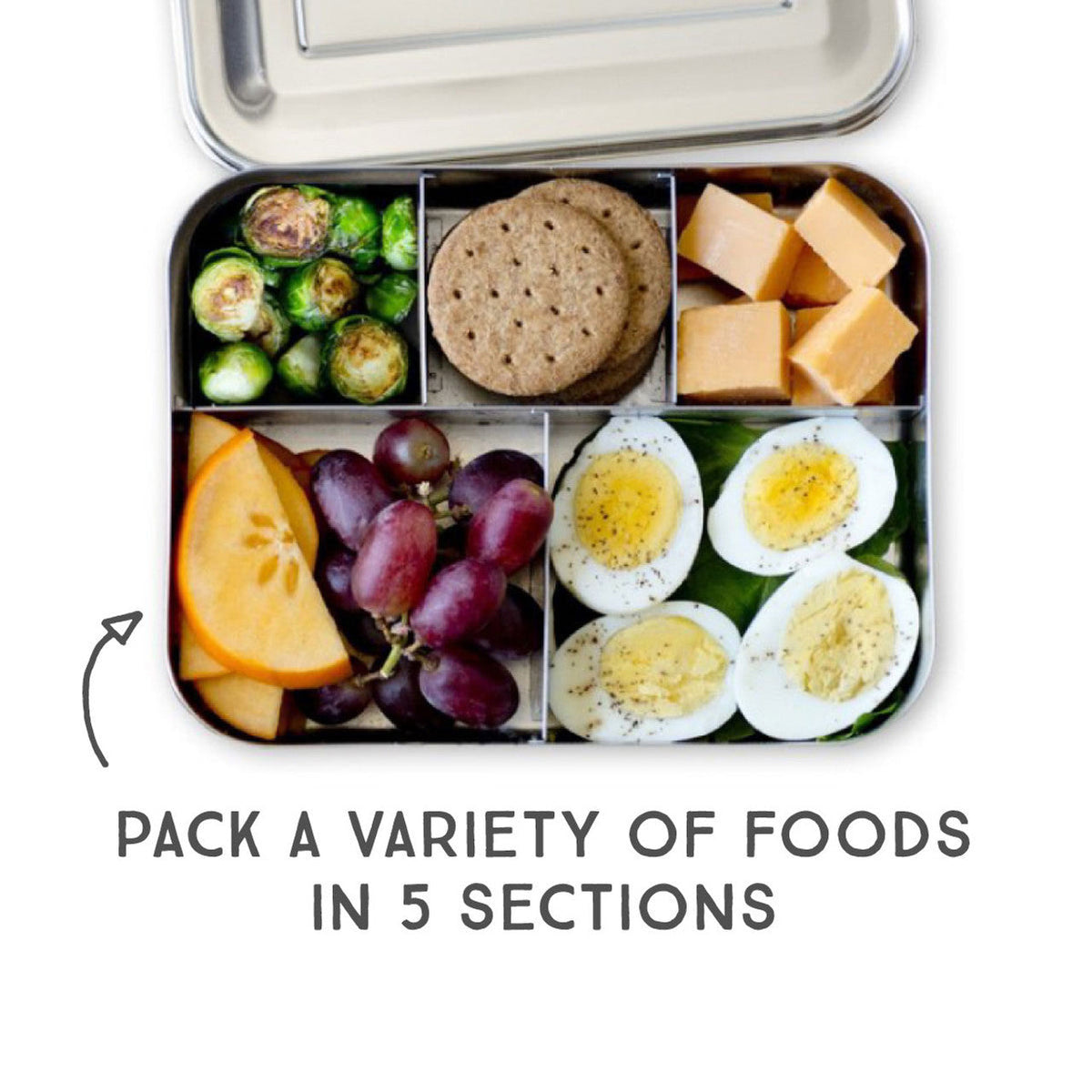 Lunchbots Large 5 Compartment Stainless Steel Bento Box - Multiple Colours Available-Lunchbots-Modern Rascals