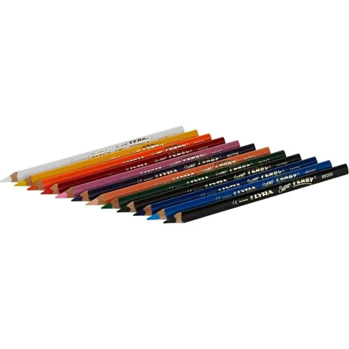 Lyra Pencils Super Ferby Lacquered Triangular - 12 Assorted Colours-Lyra-Modern Rascals