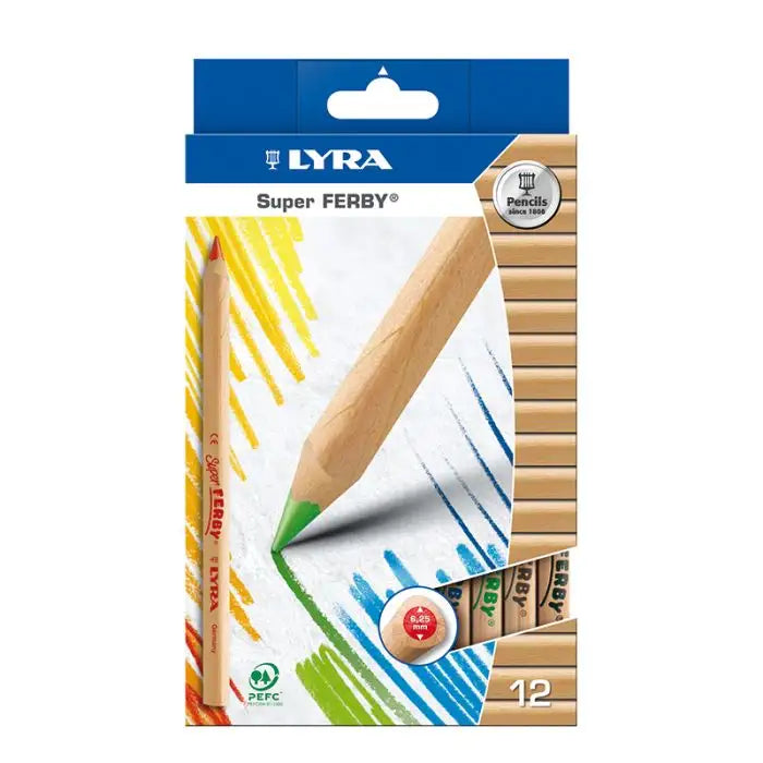 Lyra Pencils Super Ferby Triangular Box - 12 Assorted colours-Lyra-Modern Rascals
