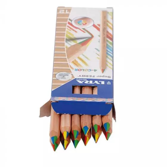 Lyra Super Ferby Triangular 4 Colour Pencil Crayon (single)-Lyra-Modern Rascals