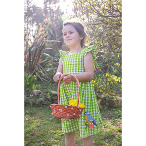 Macaw / Gingham Birds Zaria Dress - 1 Left Size 5-6 years-Frugi-Modern Rascals