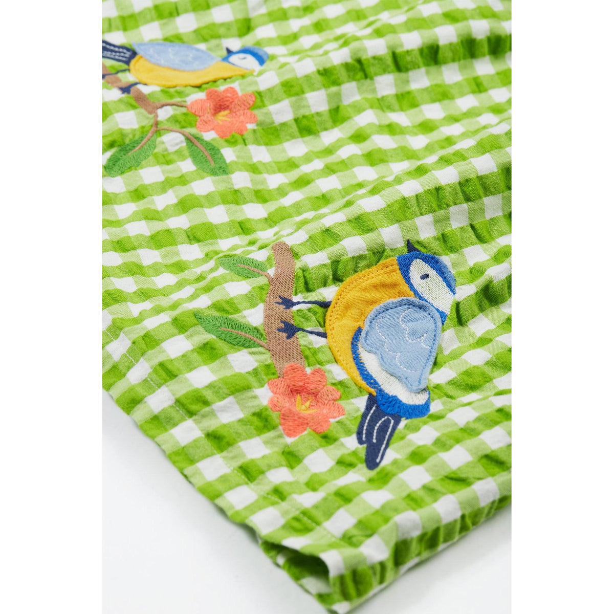 Macaw / Gingham Birds Zaria Dress - 1 Left Size 5-6 years-Frugi-Modern Rascals