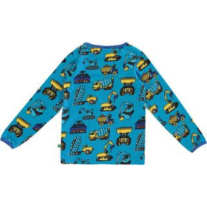 Machines Long Sleeve Shirt in Blue Atoll - 2 Left Size 9-10 & 11-12 years-Smafolk-Modern Rascals