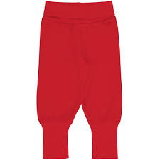 Maxomorra Ribbed Pants in Ruby Red in 6-12 months / 80cm-Warehouse Find-Modern Rascals
