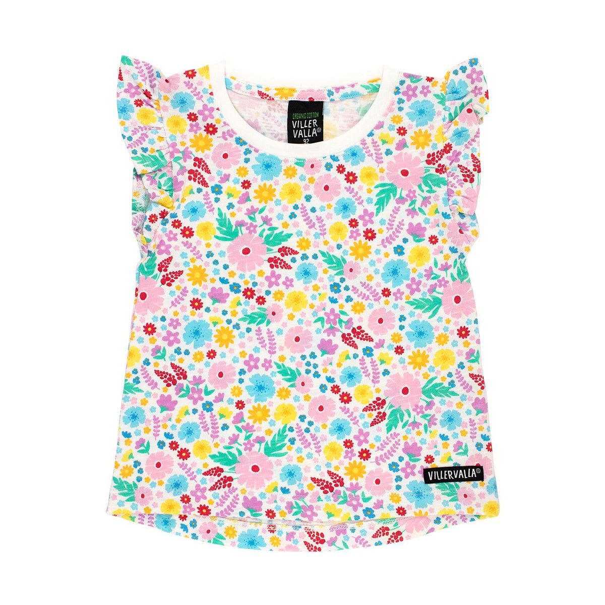 Meadow Flowers Short Sleeve Shirt With Ruffles - 2 Left Size 9-10 years-Villervalla-Modern Rascals