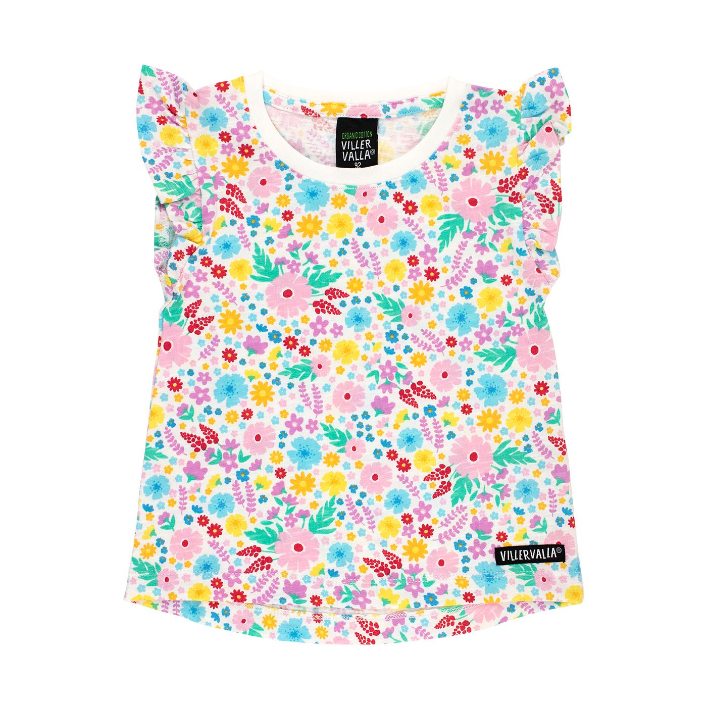 Meadow Flowers Short Sleeve Shirt With Ruffles - 2 Left Size 9-10 years-Villervalla-Modern Rascals