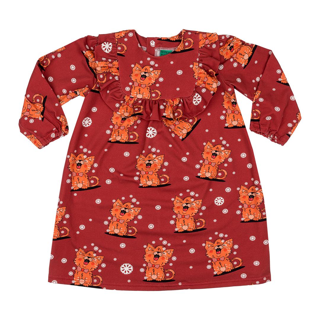 Meow Meow Long Sleeve Dress - 2 Left Size 2-3 & 9-11 years-Raspberry Republic-Modern Rascals