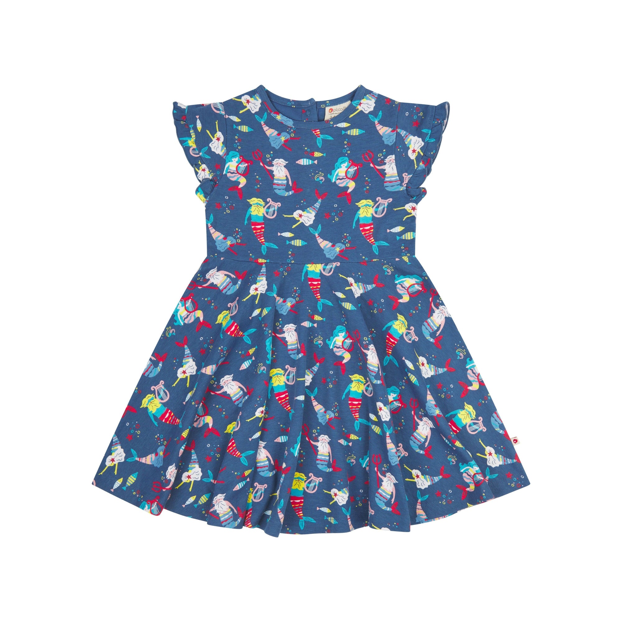 Merfolk Short Sleeve Skater Dress - 1 Left Size 3-4 years-Piccalilly-Modern Rascals