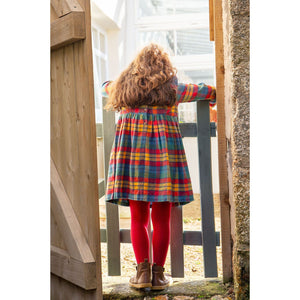 Merry Rainbow Check Agnes Dress-Frugi-Modern Rascals